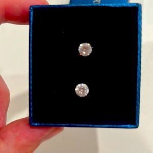 CZ earrings gold color sterling silver